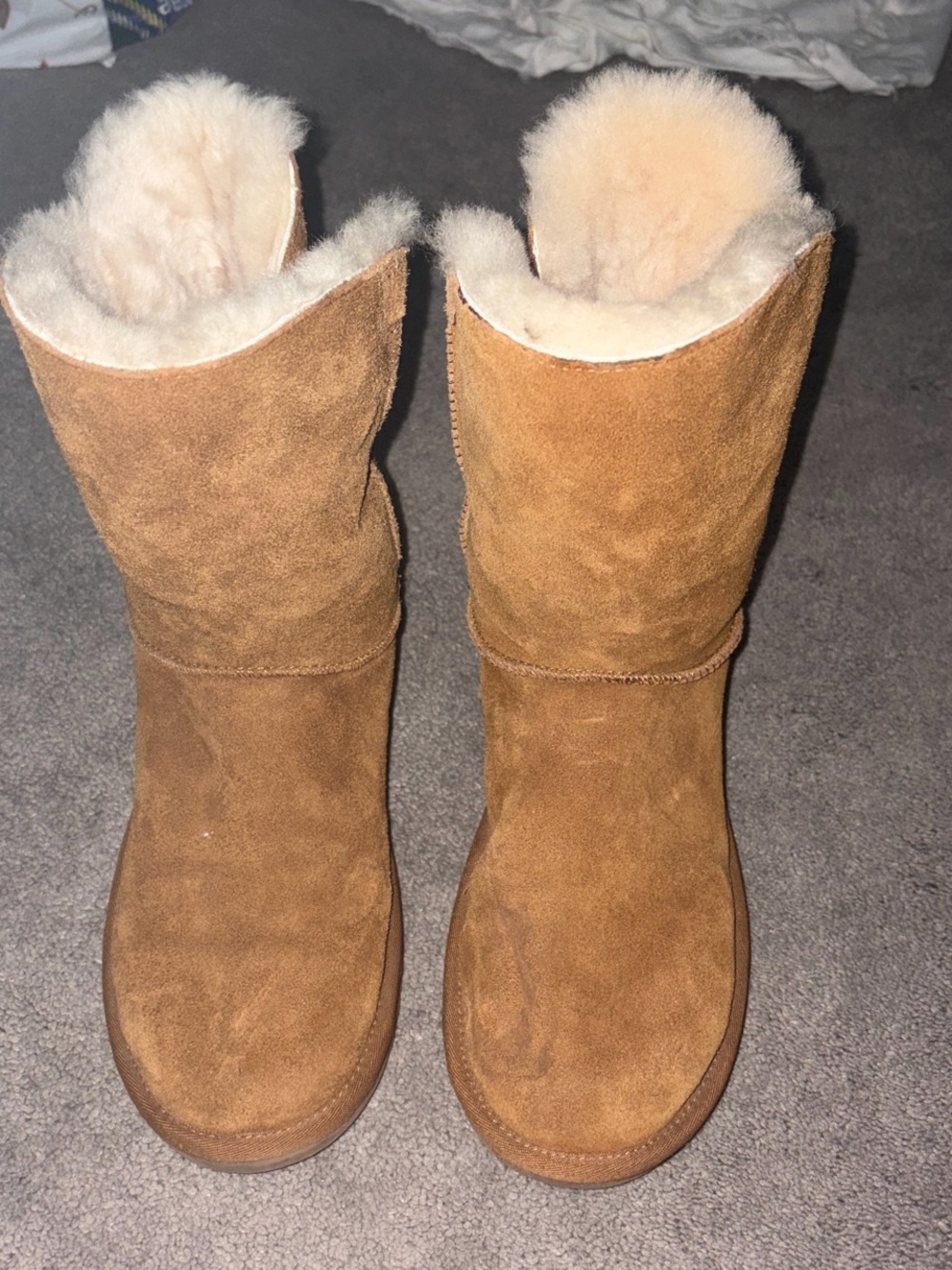 Koolaburra Chestnut Suede Shearling-Lined Winter Boots